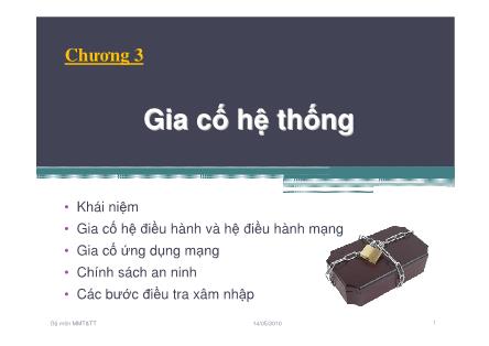 Giáo án An toàn mạng - Chương 3: Gia cố hệ thống