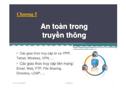 Giáo án An toàn mạng - Chương 5: An toàn trong truyền thông