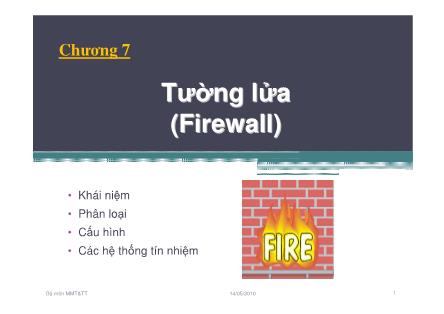 Giáo án An toàn mạng - Chương 7: Tường lửa (Firewall)