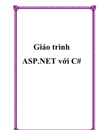 Giáo trình ASP.NET với C#