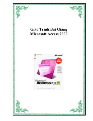 Giáo trình bài giảng Microsoft Access 2000