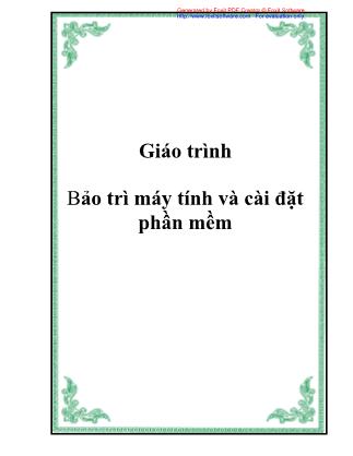 Giáo trình Bảo trì máy tính và cài đặt phần mềm