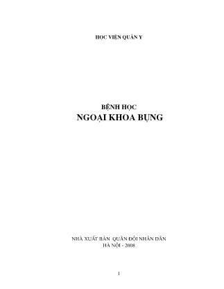 Giáo trình Bệnh học ngoại khoa bụng (Phần 1)