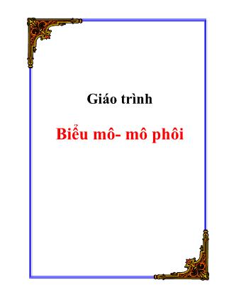 Giáo trình Biểu mô- Mô phôi