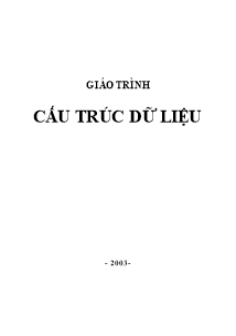 Giáo trình Cấu trúc dữ liệu