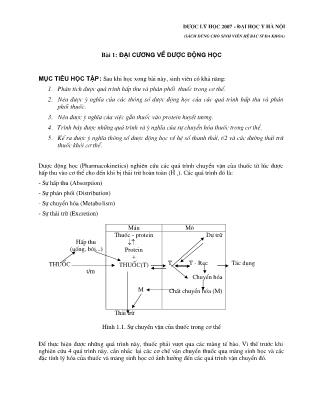 Giáo trình Dược lý học 2007 - Đại học Y Hà Nội (Sách dùng cho sinh viện hệ bác sĩ đa khoa) - Phần 1