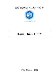 Giáo trình Hàm biến phức - Phần 1