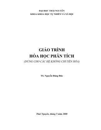 Giáo trình Hóa học phân tích (Dùng cho các hệ không chuyên hóa)