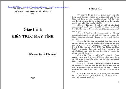 Giáo trình Kiến trúc máy tính - Vũ Đức Lung