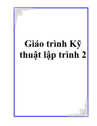 Giáo trình Kỹ thuật lập trình 2