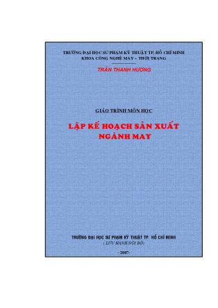 Giáo trình Lập kế hoạch sản xuất ngành may - Trần Thanh Hương