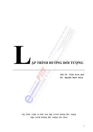 Giáo trình Lập trình hướng đối tượng với Java - Trần Đình Quế