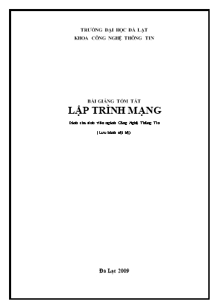 Giáo trình Lập trình mạng