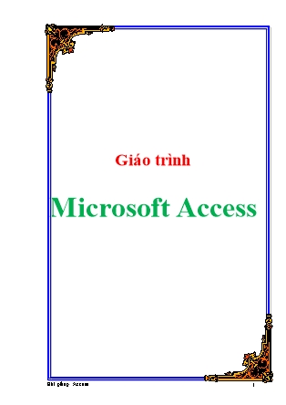 Giáo trình Microsoft Access