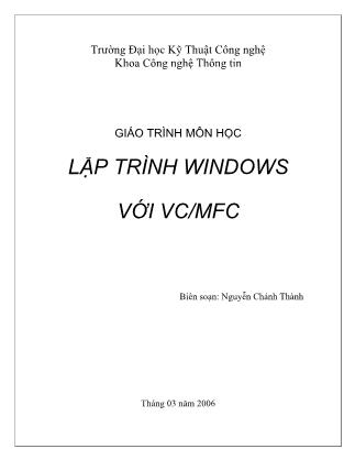 Giáo trình môn học Lập trình Windows với VC/MFC