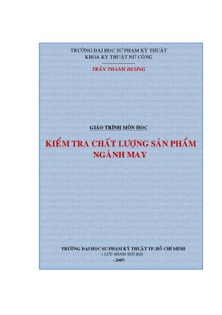 Giáo trình môn Kiểm tra chất lượng sản phẩm ngành may - Trần Thanh Hương