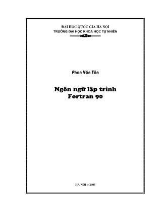 Giáo trình Ngôn ngữ lập trình Fortran 90