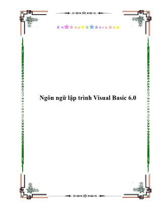 Giáo trình Ngôn ngữ lập trình Visual Basic 6.0