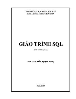 Giáo trình Ngôn ngữ SQL