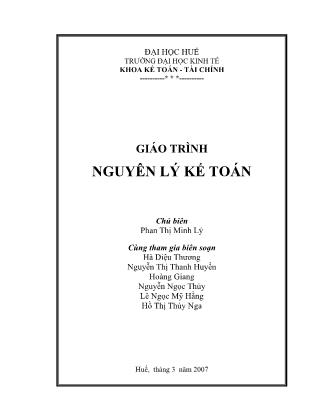 Giáo trình Nguyên lý kế toán - Phan Thị Minh Lý