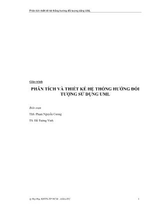 Giáo trình Phân tích thiết kế hệ thống hướng đối tượng bằng UML (Phần 1)