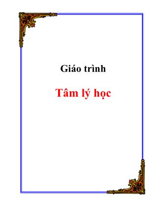 Giáo trình Tâm lý học