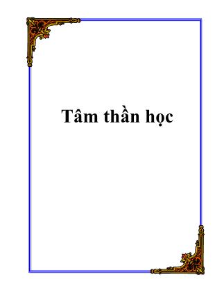 Giáo trình Tâm thần học