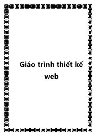 Giáo trình Thiết kế web