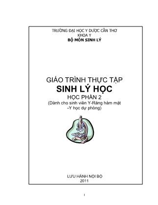 Giáo trình thực tập sinh lý học (Dành cho sinh viên Y-Răng hàm mặt