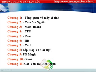 Giáo trình Tin học đại cương - Chương 1: Tổng quan về máy vi tính