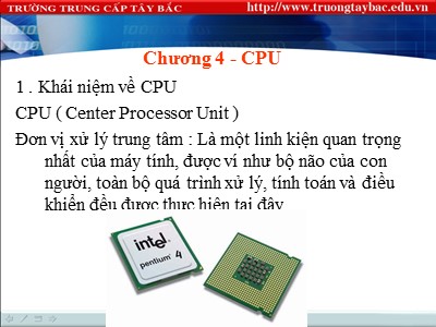 Giáo trình Tin học đại cương - Chương 4:  CPU