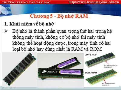 Giáo trình Tin học đại cương - Chương 5: Bộ nhớ RAM