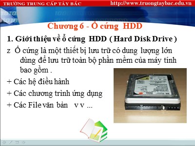 Giáo trình Tin học đại cương - Chương 6: Ổ cứng HDD