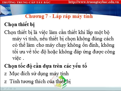 Giáo trình Tin học đại cương - Chương 7: Lắp ráp máy tính