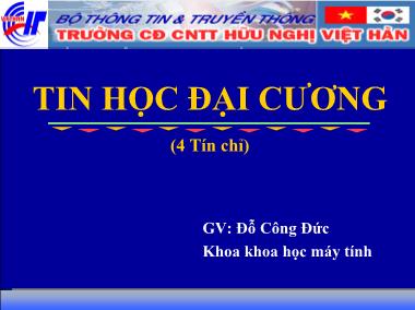 Giáo trình Tin học đại cương - Đỗ Công Đức