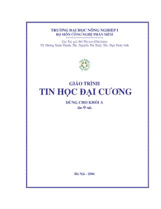 Giáo trình Tin học đại cương (Dùng cho khối A)