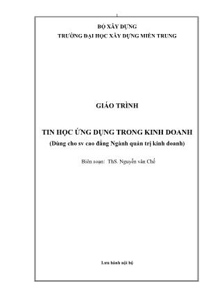 Giáo trình Tin học ứng dụng trong kinh doanh (Phần 1)