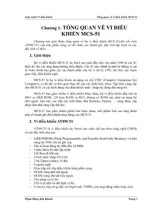 Giáo trình Vi điều khiển - Phạm Hùng Kim Khánh