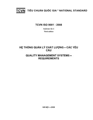 ISO 9001 : 2008 Hệ thống quản lý chất lượng-các yêu cầu