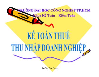 Kế toán thuế thu nhập doanh nghiệp - TS. Trần Phước