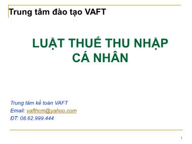 Luật thuế thu nhập cá nhân