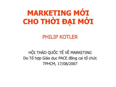 Marketing mới cho thời đại mới