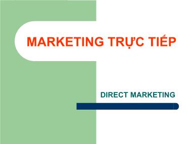 Marketing trực tiếp (Direct Marketing)