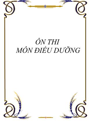 Ôn thi môn Điều dưỡng