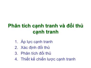 Phân tích cạnh tranh và đối thủ cạnh tranh