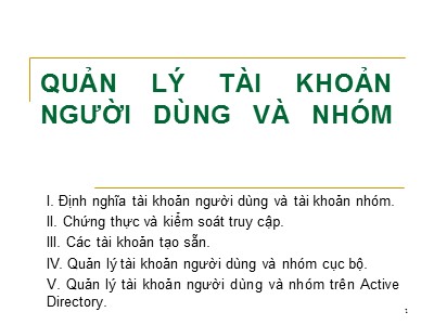 Quản lý tài khoản người dùng và nhóm