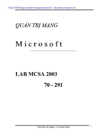 Quản trị mạng Microsoft LAB MCSA 2003