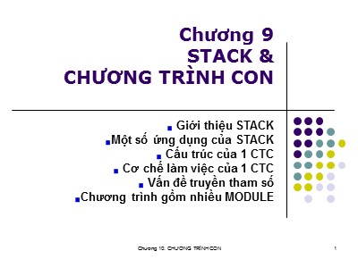 Stack & Chương trình con