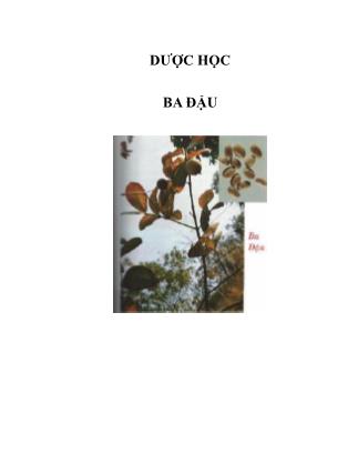 Tài liệu Dược học: Ba đậu