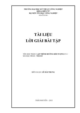 Tài liệu lời giải bài tập Lập trình hướng đối tượng C++